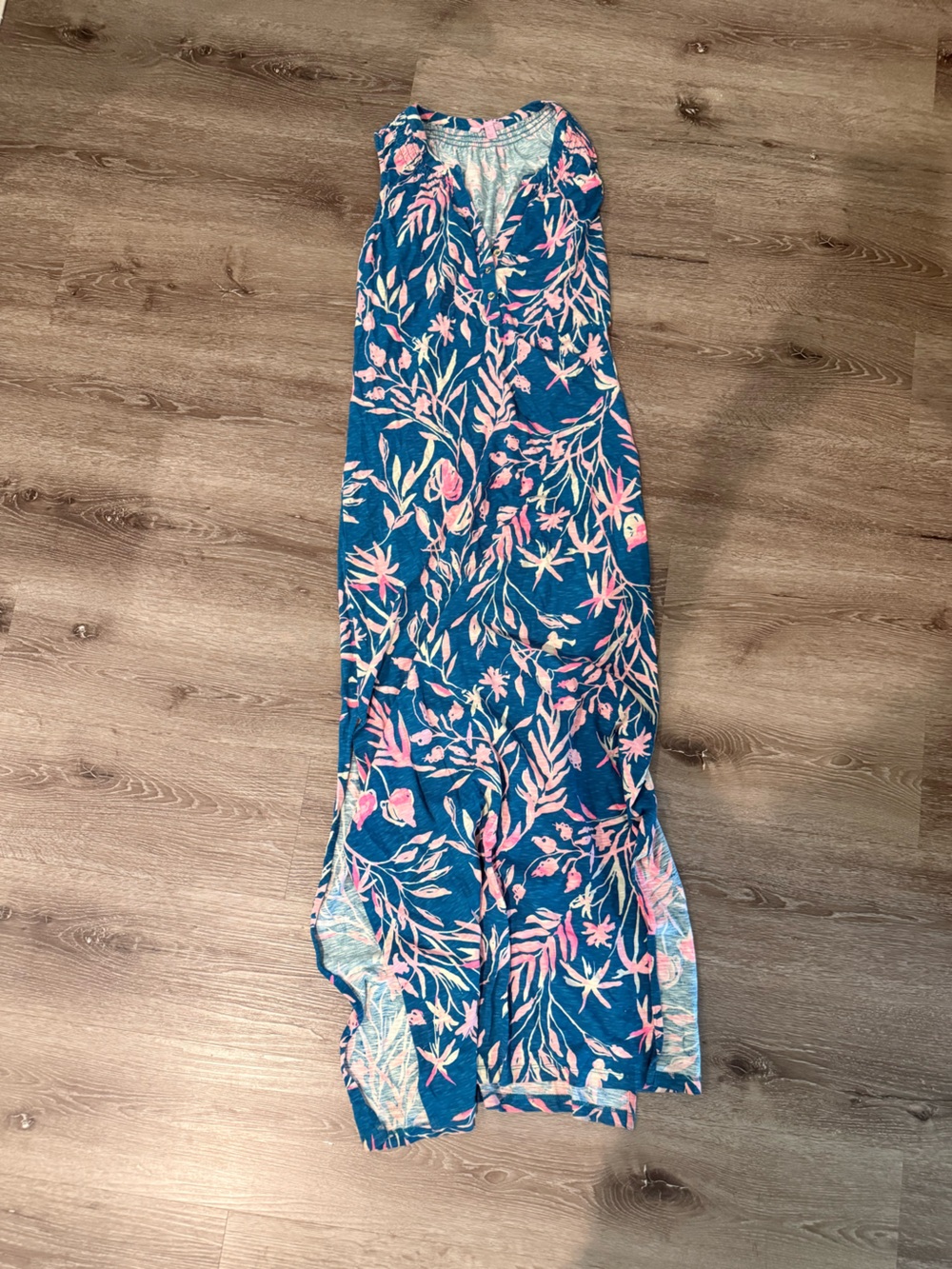 Lilly Pulitzer Blue Jeans with Pink Floral Print